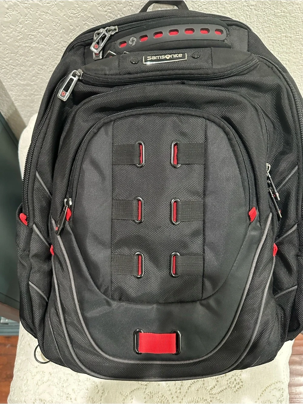 Samsonite Black and Red Travel Backpack